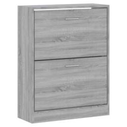 Berkfield Home Shoe Cabinet Grey Sonoma 63x24x81 cm Engineered Wood - Size: 63 x 24 x 81 cm - thumbnail 1