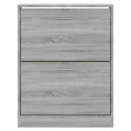 Berkfield Home Shoe Cabinet Grey Sonoma 63x24x81 cm Engineered Wood - Size: 63 x 24 x 81 cm - thumbnail 4
