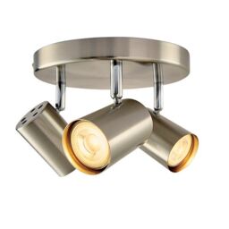 Netlighting Arezzo 3 Light Spotlight Satin Chrome Effect Chrome Plate GU10 in Grey - thumbnail 2