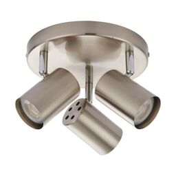 Netlighting Arezzo 3 Light Spotlight Satin Chrome Effect Chrome Plate GU10 in Grey - thumbnail 4