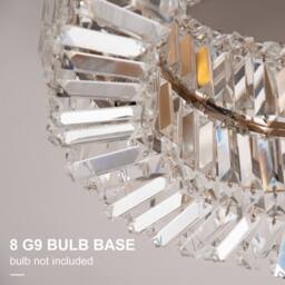 HOMCOM Crystal Flush Ceiling Lights Set of 2, Pendant Lights for Living Room in Silver - thumbnail 4
