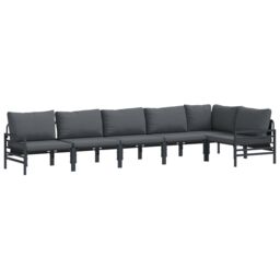 Berkfield Home Garden Sofa Set 6 pcs Anthracite Steel - thumbnail 2