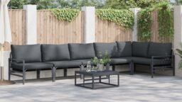 Berkfield Home Garden Sofa Set 6 pcs Anthracite Steel - thumbnail 6