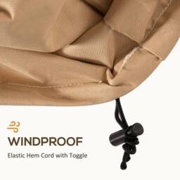 OUTSUNNY Garden Furniture Covers Waterproof, 600D Oxford Fabric with Vents in Beige - thumbnail 4