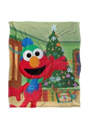 Sesame Street Furry Friends Forever Elmo Christmas Tree Silky Touch Super Soft Throw Blanket 152 X 127 cm in White - thumbnail 1