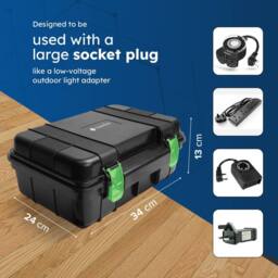 Desiretech Weatherproof Outdoor Electric Box - IP54 (Electrical Box Only, Large) in Black - thumbnail 2
