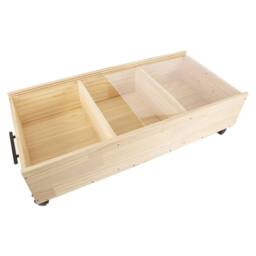 KORVIXA 3-Compartment Wooden Crate Open Storage Box in Natural - Size: 900mm