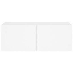 Berkfield Home TV Wall Cabinet with LED Lights White 80x35x31 cm - Size: 80 x 35 x 31 cm - thumbnail 9