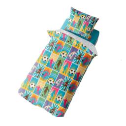 K Collection Its Coming Home Eat Sleep Football Repeat Panel Duvet Set - Size: Single - thumbnail 3