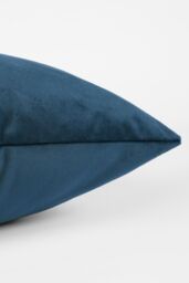 OHS 4 x Matte Velvet Cushion Covers Soft Plain Zip in Navy - Size: 45 cm x 45 cm - thumbnail 2