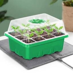VOGREX Pack of 10 Seed Propagator Trays Seedling Starter Grow Kit in Green - thumbnail 3