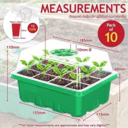 VOGREX Pack of 10 Seed Propagator Trays Seedling Starter Grow Kit in Green - thumbnail 2