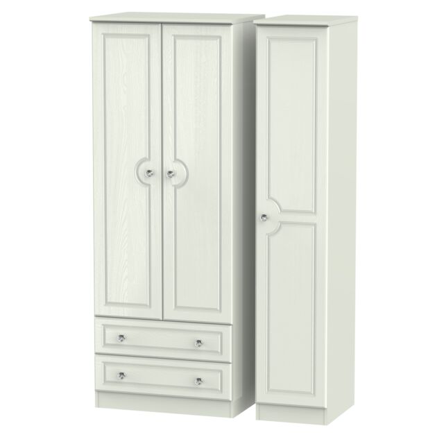 Ready Assembled 2 U Hilton Triple Wardrobe with 2 Drawers (Ready Assembled) in Taupe