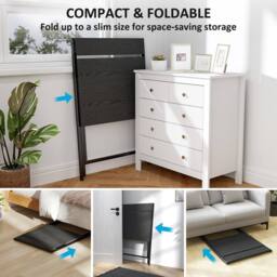 HOMCOM 70 cm Folding Computer Desk for Small Spaces Bedroom, Black - thumbnail 4