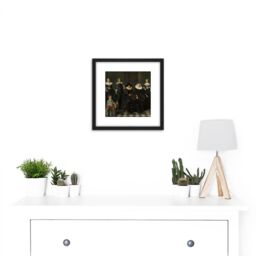Artery8 Van Santvoort Portrait Family Dirck Bas Jacobsz 8X8 Inch Square Wooden Framed Wall Art Print Picture with Mount in Black - thumbnail 2
