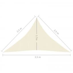 Berkfield Home Sunshade Sail 160 g/m ² Cream 2.5x2.5x3.5 m HDPE in Beige - thumbnail 6
