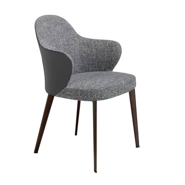 Angel Cerda Model Dark Grey Fabric & Leatherette Dining Chair - image 1