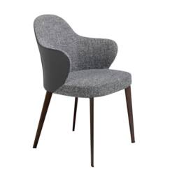 Angel Cerda Model Dark Grey Fabric & Leatherette Dining Chair