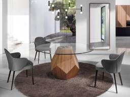 Angel Cerda Model Dark Grey Fabric & Leatherette Dining Chair - thumbnail 4