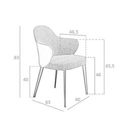 Angel Cerda Model Dark Grey Fabric & Leatherette Dining Chair - thumbnail 7