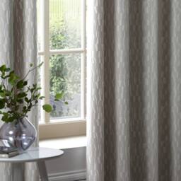 Paoletti Manhattan Velvet Eyelet Curtain Pair in Silver - Size: 229 cm width x 183 cm drop - thumbnail 5