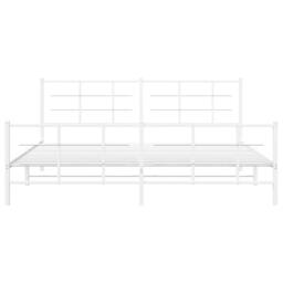 Berkfield Home Metal Bed Frame without Mattress with Footboard White 193x203cm - Size: 193x203 cm - thumbnail 5