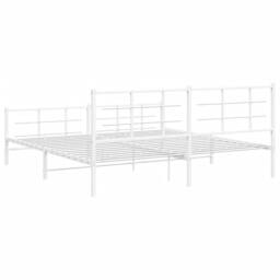 Berkfield Home Metal Bed Frame without Mattress with Footboard White 193x203cm - Size: 193x203 cm - thumbnail 7