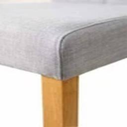 EONLION 2pcs Light Grey with Oak Effect legs Dining Chairs With BUTTONS - thumbnail 3