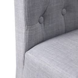 EONLION 2pcs Light Grey with Oak Effect legs Dining Chairs With BUTTONS - thumbnail 2