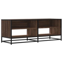 Berkfield Home TV Cabinet Brown Oak 120.5x40x46 cm Engineered Wood & Metal - thumbnail 2
