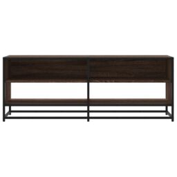 Berkfield Home TV Cabinet Brown Oak 120.5x40x46 cm Engineered Wood & Metal - thumbnail 4