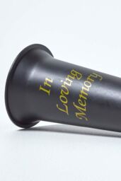Homescapes In Loving Memory Flute Spike Flower Vase Grave Pot in Black - thumbnail 4