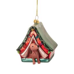 The Alphabet Gift Shop Dog In A Tent Bauble in Red - thumbnail 2