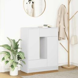 Berkfield Home Sideboard with Drawers & Doors White 73x31x90 cm - Size: 73 x 31 x 90 cm - thumbnail 1
