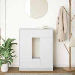 Berkfield Home Sideboard with Drawers & Doors White 73x31x90 cm - Size: 73 x 31 x 90 cm - thumbnail 3
