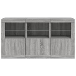 Berkfield Home Sideboard with LED Lights Grey Sonoma 123x37x67 cm - Size: 123 x 37 x 67 cm - thumbnail 6
