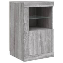 Berkfield Home Sideboard with LED Lights Grey Sonoma 123x37x67 cm - Size: 123 x 37 x 67 cm - thumbnail 9