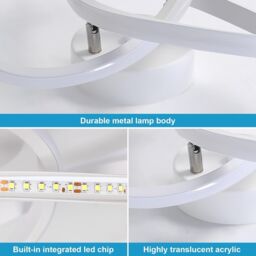 COMELY LED Ceiling Light, 22W Modern White Ceiling Lights, Cool White 6500K - thumbnail 8