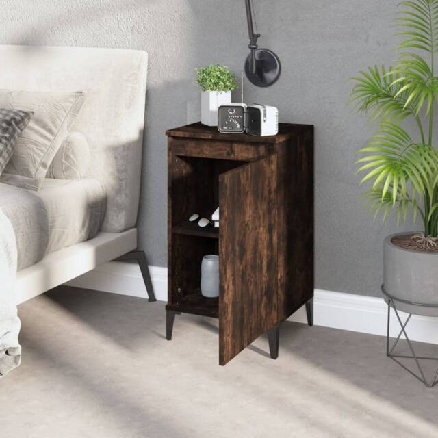 Berkfield Home Modern Bedside Cabinets 2 pcs Smoked Oak 40x35x70 cm Engineered Wood in Brown - Size: 40 x 35 x 70 cm - image 1