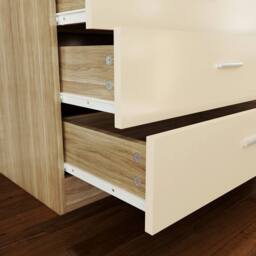 ERGOVEXA Chest of Drawers Oak Cream 4 Drawer Home Bedroom Furniture Clothes - thumbnail 5