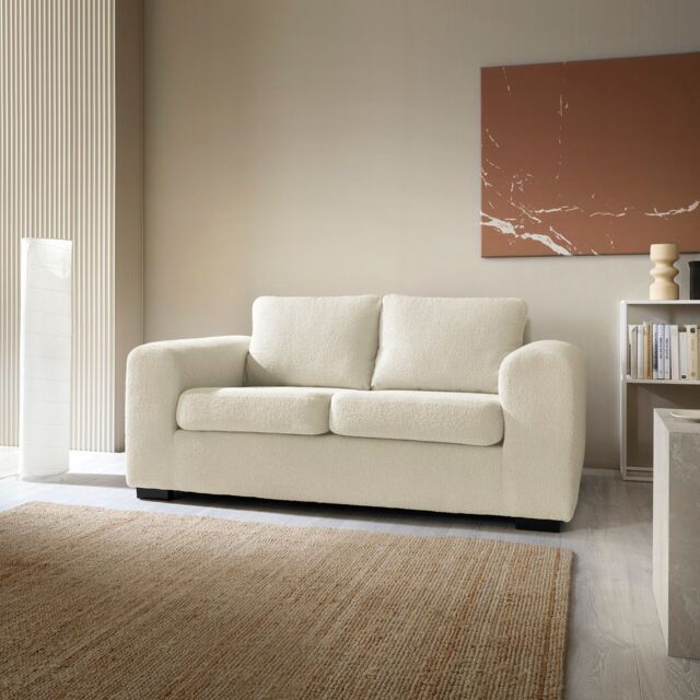 Abakus Direct Boston 2 Seater Sofa Basket Weave in Cream - image 1