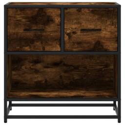 Berkfield Home Elegant Bedside Cabinet Smoked Oak 60x31x60 cm Engineered Wood an in Brown - Size: 60 x 31 x 60 cm - thumbnail 5