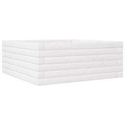 Berkfield Home Decorative Garden Planter White 60x60x23 cm Solid Wood Pine - Size: 60 x 60 x 23 cm - thumbnail 3
