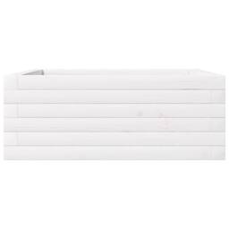 Berkfield Home Decorative Garden Planter White 60x60x23 cm Solid Wood Pine - Size: 60 x 60 x 23 cm - thumbnail 6