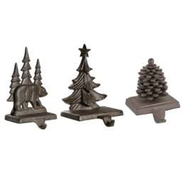 Dibor Pack of 3 Woodland Decorative Fireplace Stocking Holder Christmas Stocking Holders in Brown - Size: 3 Pack