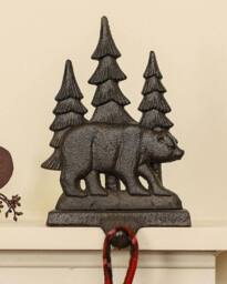Dibor Pack of 3 Woodland Decorative Fireplace Stocking Holder Christmas Stocking Holders in Brown - Size: 3 Pack - thumbnail 3