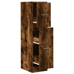 Berkfield Home Apothecary Cabinet Smoked Oak 30x41x118 cm Engineered Wood in Brown - Size: 30 x 41 x 118 cm - thumbnail 1
