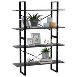 Berkfield Home Decorative 4-Tier Book Cabinet Grey 100x30x140 cm Solid Pine Wood - Size: 100 x 30 x 140 cm - thumbnail 4