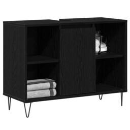 Berkfield Home Stylish Black Oak Vanity Black Oak MDF Medium Black Oak Vanity - thumbnail 1