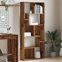 Berkfield Home Bookcase Old Wood 67x24x161 cm Engineered Wood in Brown - Size: 67 x 24 x 161 cm - thumbnail 3